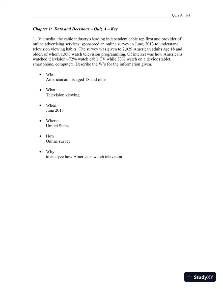 Test Bank for Business Statistics, 4th Edition, page 4