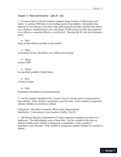 Test Bank for Business Statistics, 4th Edition - Page 8 preview image