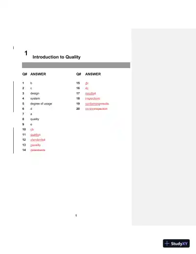 Solution Manual For Quality Technician's Handbook, The, 6th Edition - Page 1 preview image