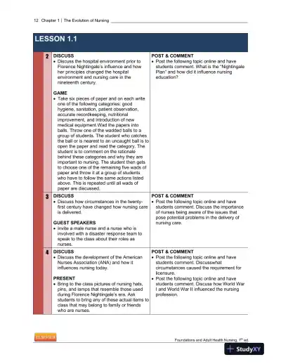 Foundations And Adult Health Nursing, 7th Edition Lecture Notes - Page 13 preview image