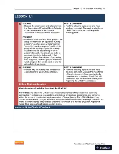 Foundations And Adult Health Nursing, 7th Edition Lecture Notes - Page 14 preview image