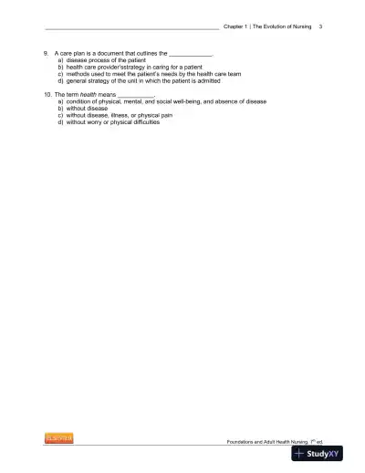 Foundations And Adult Health Nursing, 7th Edition Lecture Notes - Page 4 preview image