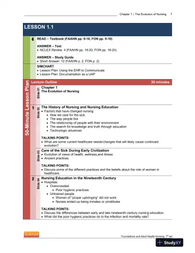 Foundations And Adult Health Nursing, 7th Edition Lecture Notes - Page 8 preview image