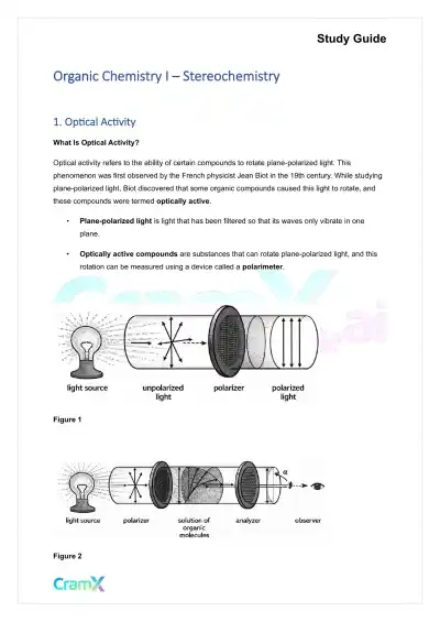 Organic Chemistry I - Stereochemistry - Page 1 preview image