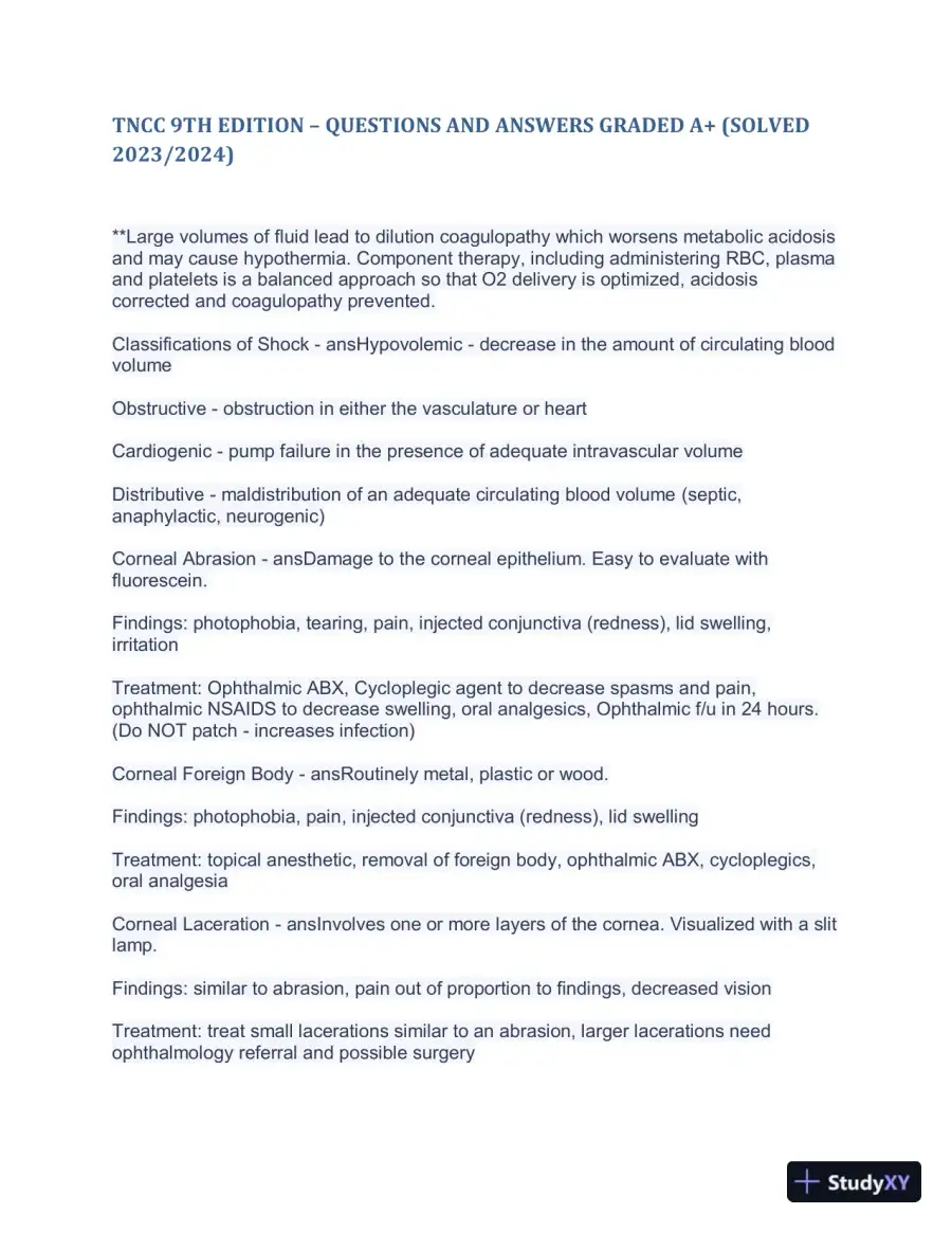2023-2024 TNCC 9th Edition with Answers (498 Solved Questions), page 16