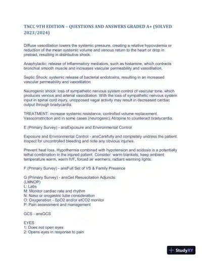 2023-2024 TNCC 9th Edition with Answers (498 Solved Questions) - Page 9 preview image