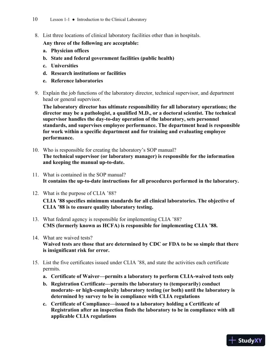 Solution Manual for Basic Clinical Laboratory Techniques, 6th Edition, page 11