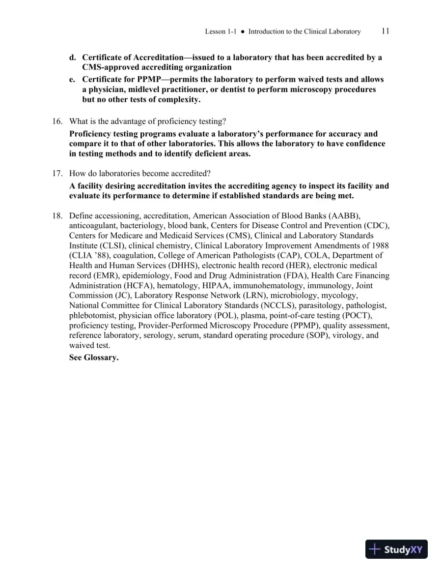 Solution Manual for Basic Clinical Laboratory Techniques, 6th Edition, page 12