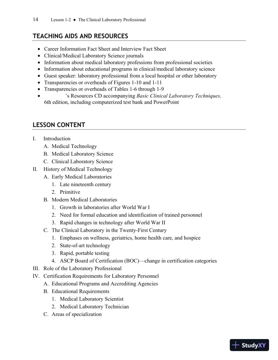 Solution Manual for Basic Clinical Laboratory Techniques, 6th Edition, page 15