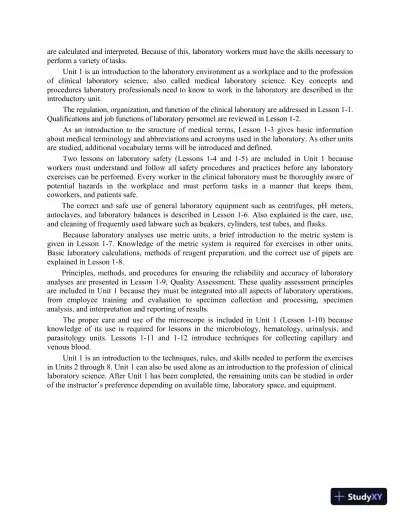 Solution Manual for Basic Clinical Laboratory Techniques, 6th Edition - Page 3 preview image