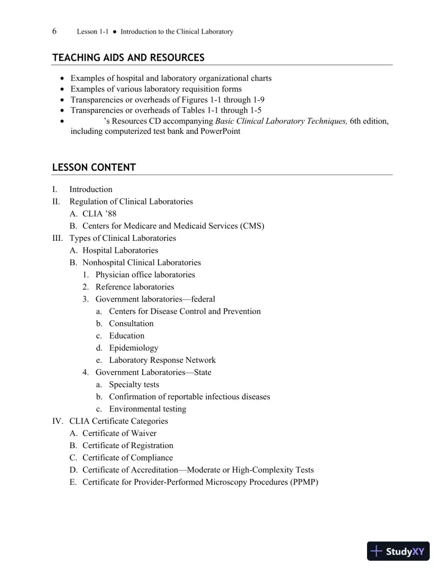 Solution Manual for Basic Clinical Laboratory Techniques, 6th Edition, page 7