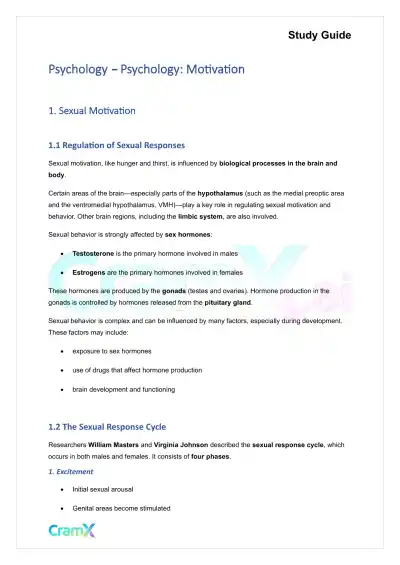 Psychology - Psychology Motivation - Page 1 preview image