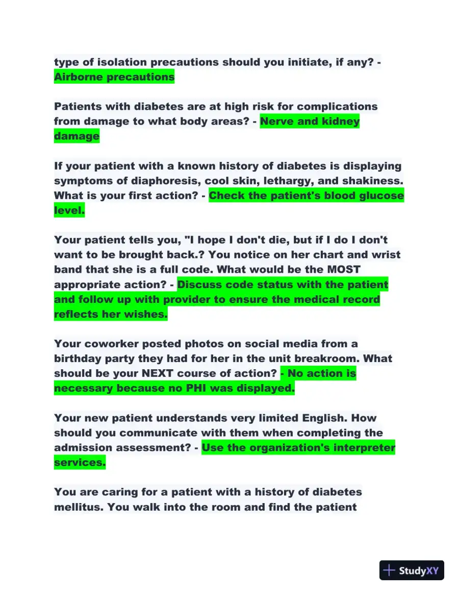 2023-2024 RN Medical Surgical Nursing A Prophecy Relias Test With Answers (100 Solved Questions), page 3