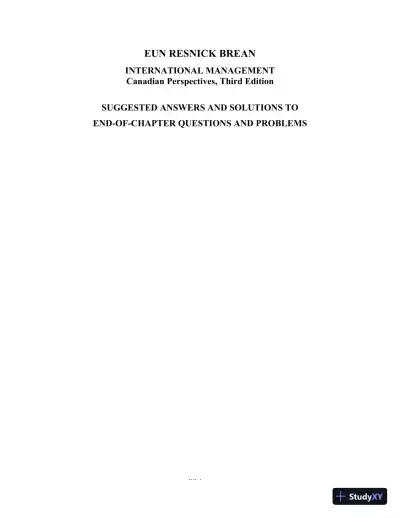 Solution Manual For International Financial Management, 3rd Edition - Page 1 preview image