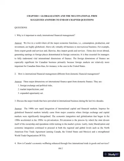 Solution Manual For International Financial Management, 3rd Edition - Page 3 preview image