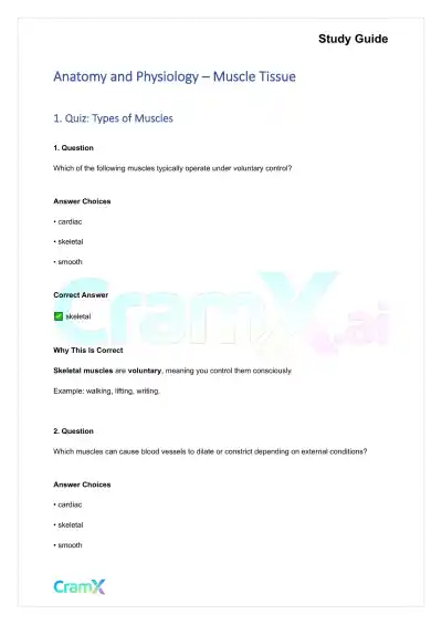 Anatomy and Physiology - Muscle Tissue - Page 1 preview image