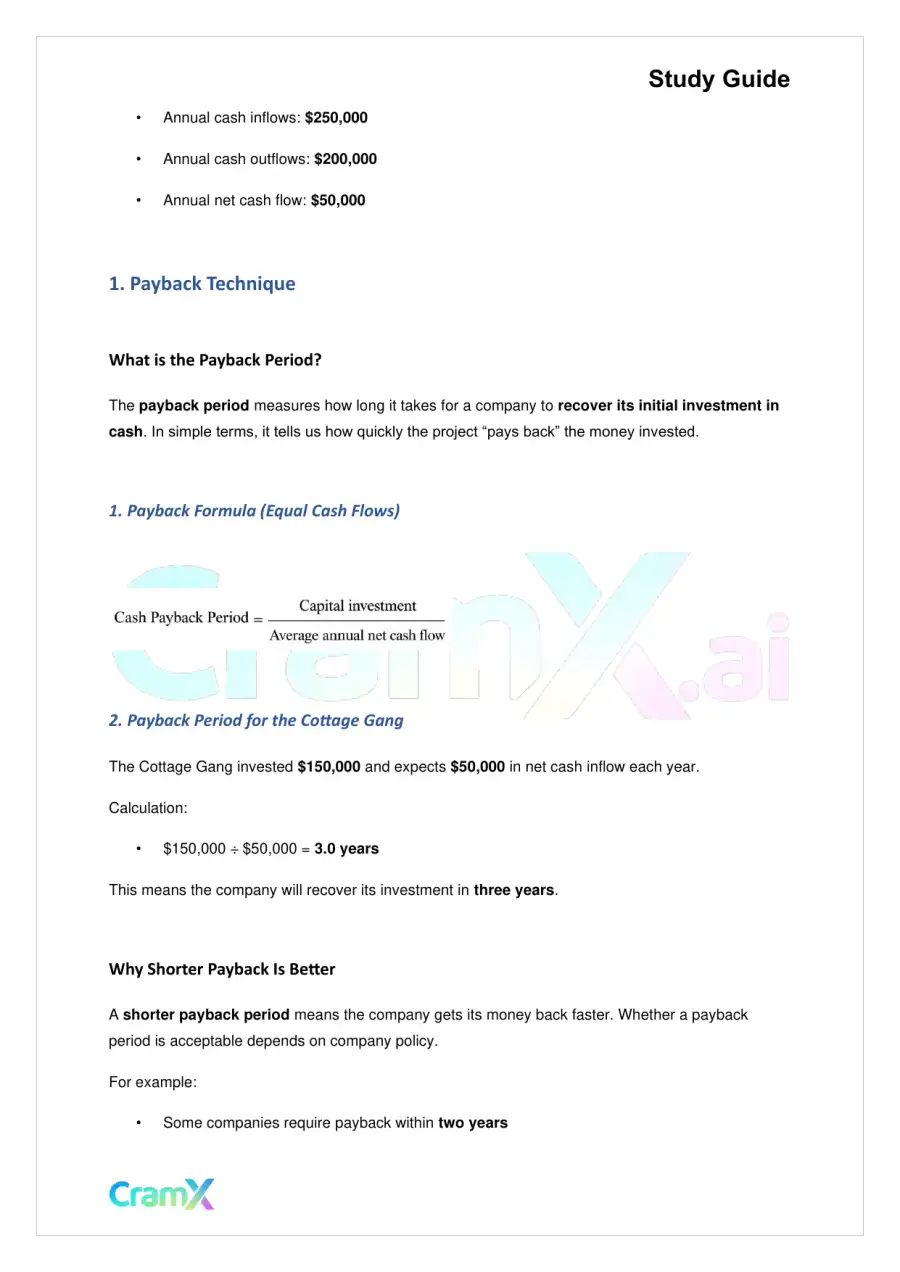 Accounting Principles II – Capital Budgeting, page 2