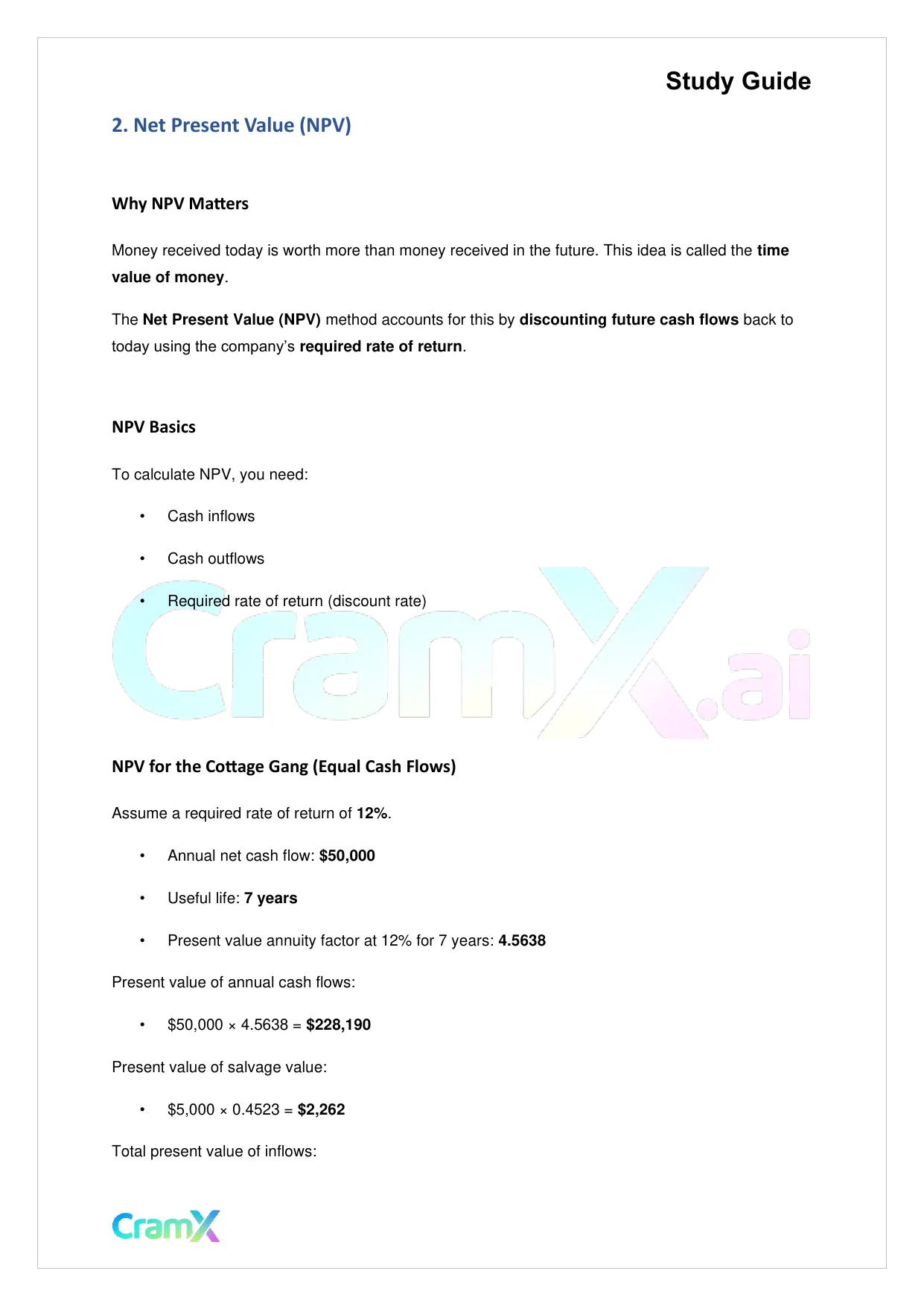 Accounting Principles II – Capital Budgeting - Page 4 preview image