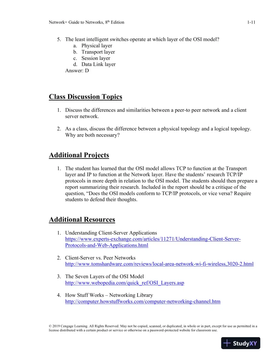 Network+ Guide To Networks, 8th Edition Lecture Notes, page 12