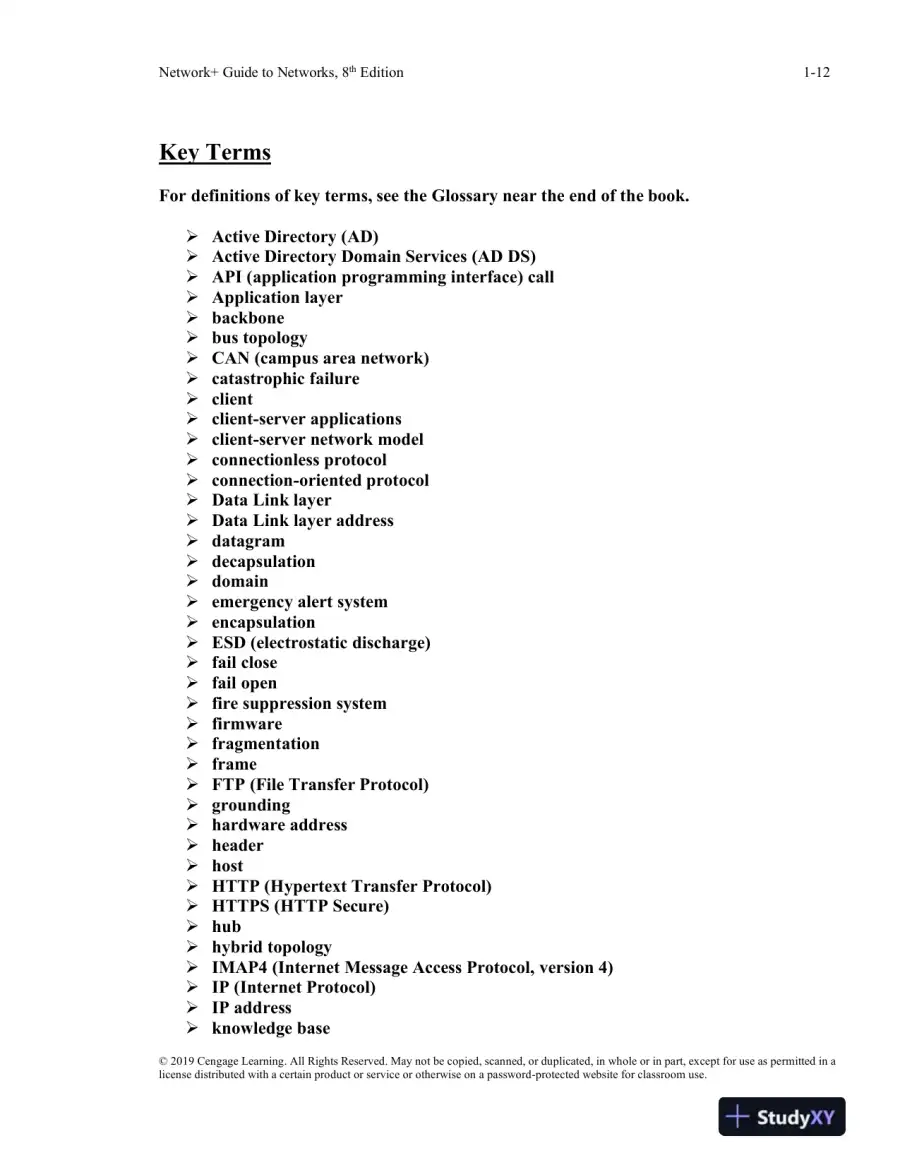 Network+ Guide To Networks, 8th Edition Lecture Notes, page 13