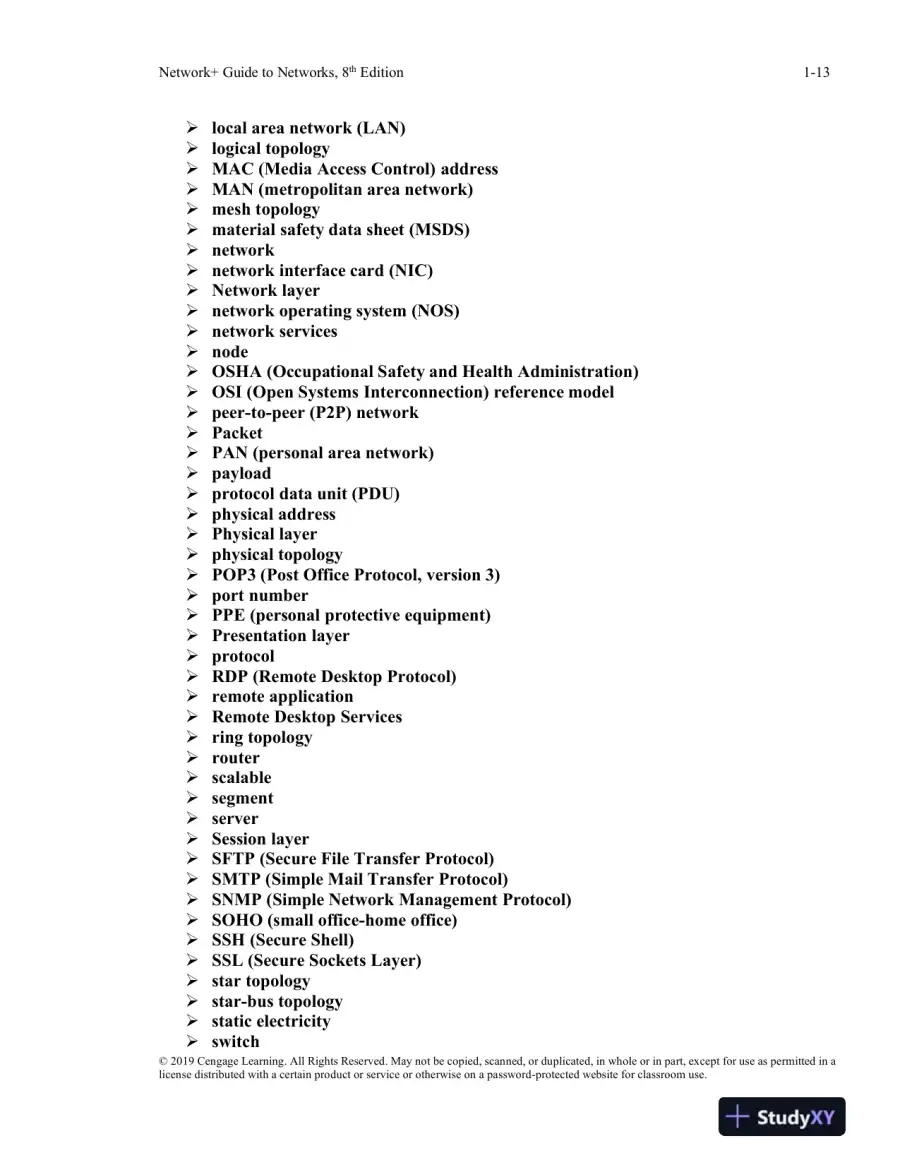 Network+ Guide To Networks, 8th Edition Lecture Notes, page 14