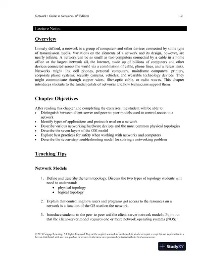 Network+ Guide To Networks, 8th Edition Lecture Notes - Page 3 preview image