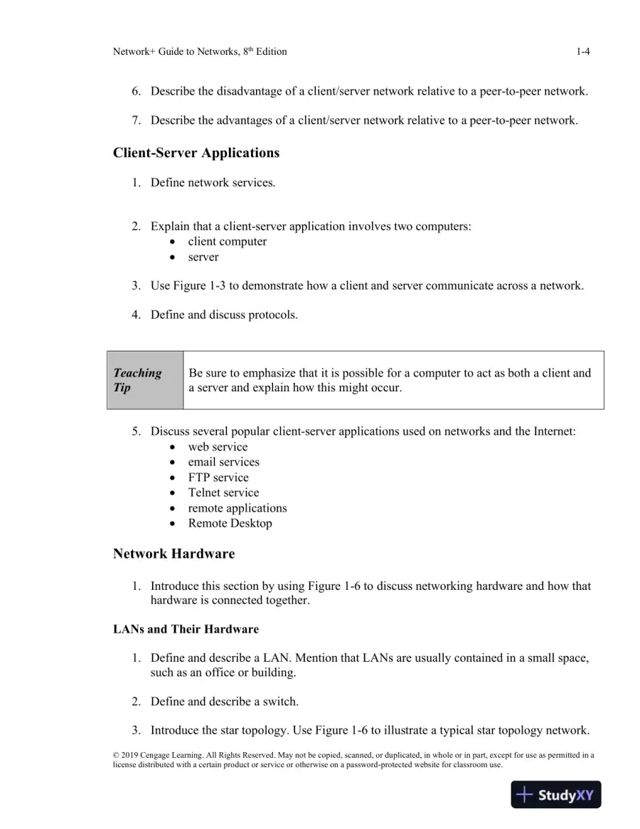 Network+ Guide To Networks, 8th Edition Lecture Notes, page 5