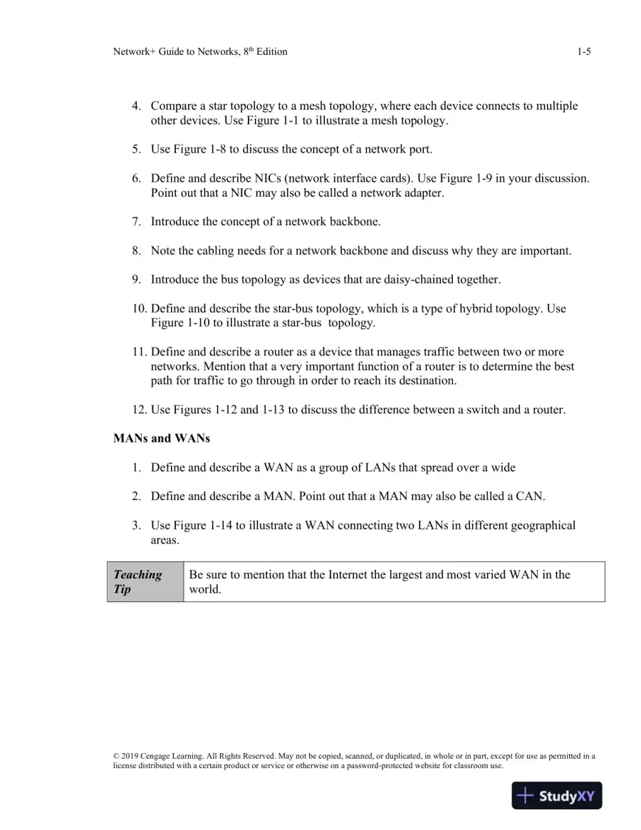 Network+ Guide To Networks, 8th Edition Lecture Notes, page 6