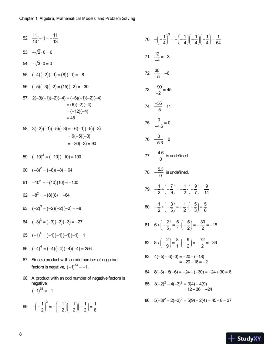 Solution Manual for Intermediate Algebra for College Students, 7th Edition, page 11