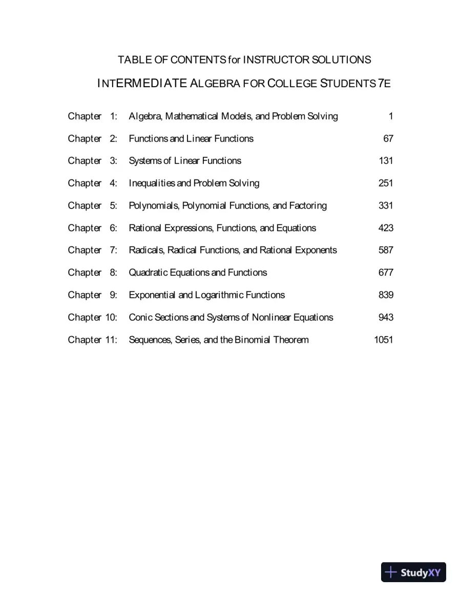 Solution Manual for Intermediate Algebra for College Students, 7th Edition, page 3