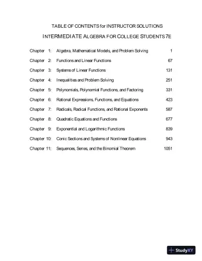 Solution Manual for Intermediate Algebra for College Students, 7th Edition - Page 3 preview image