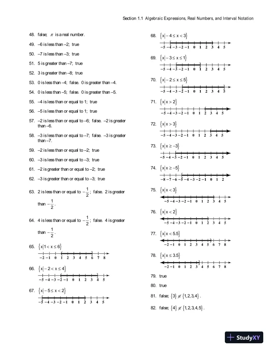 Solution Manual for Intermediate Algebra for College Students, 7th Edition, page 6