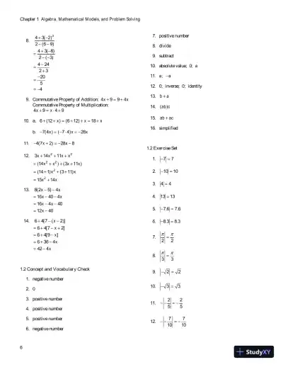 Solution Manual for Intermediate Algebra for College Students, 7th Edition - Page 9 preview image