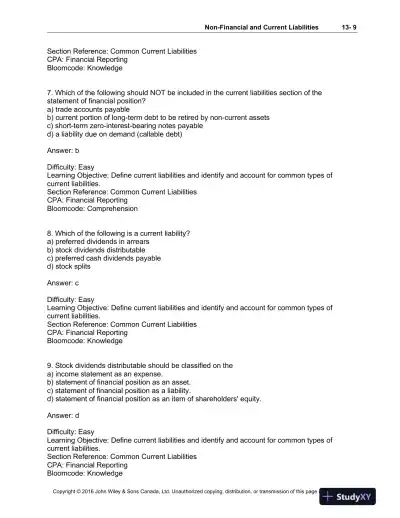 Test Bank For Intermediate Accounting: Volume 1, 11th Canadian Edition - Page 10 preview image