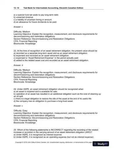 Test Bank For Intermediate Accounting: Volume 1, 11th Canadian Edition - Page 15 preview image