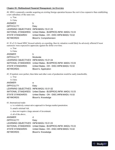 International Financial Management 13th Edition Test Bank - Page 13 preview image