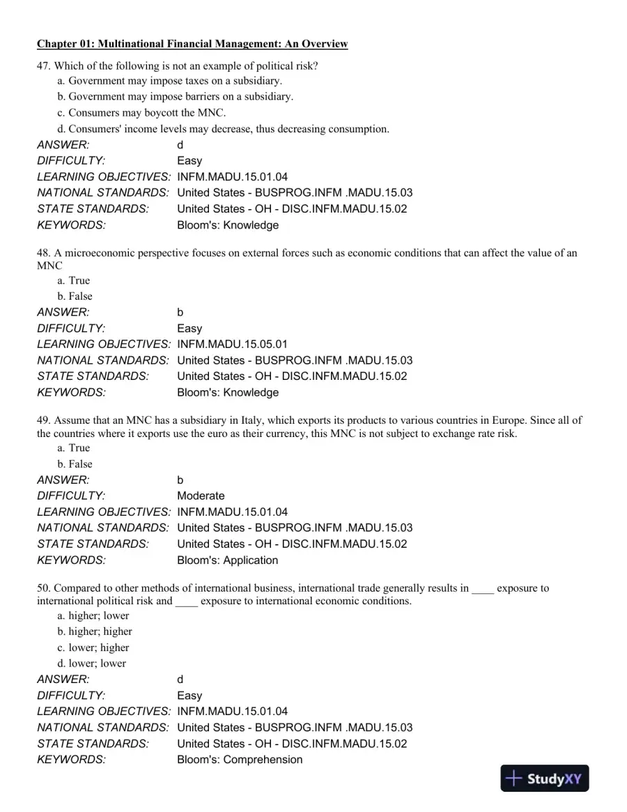 International Financial Management 13th Edition Test Bank, page 15