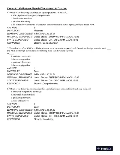 International Financial Management 13th Edition Test Bank - Page 3 preview image