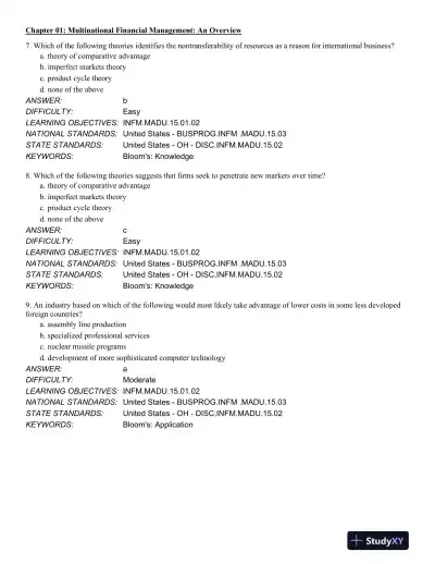 International Financial Management 13th Edition Test Bank - Page 4 preview image