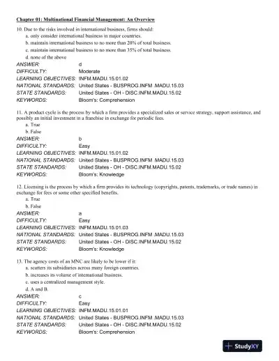 International Financial Management 13th Edition Test Bank - Page 5 preview image