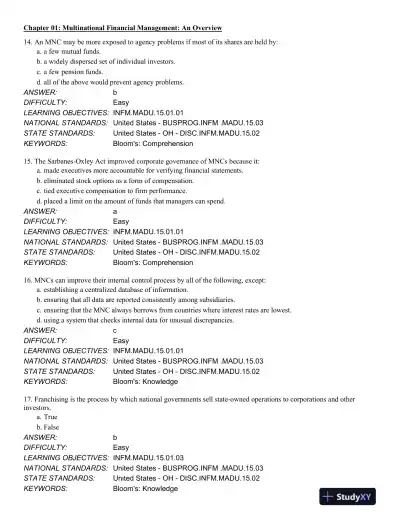 International Financial Management 13th Edition Test Bank - Page 6 preview image