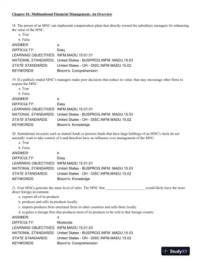 International Financial Management 13th Edition Test Bank - Page 7 preview image