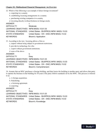 International Financial Management 13th Edition Test Bank - Page 8 preview image