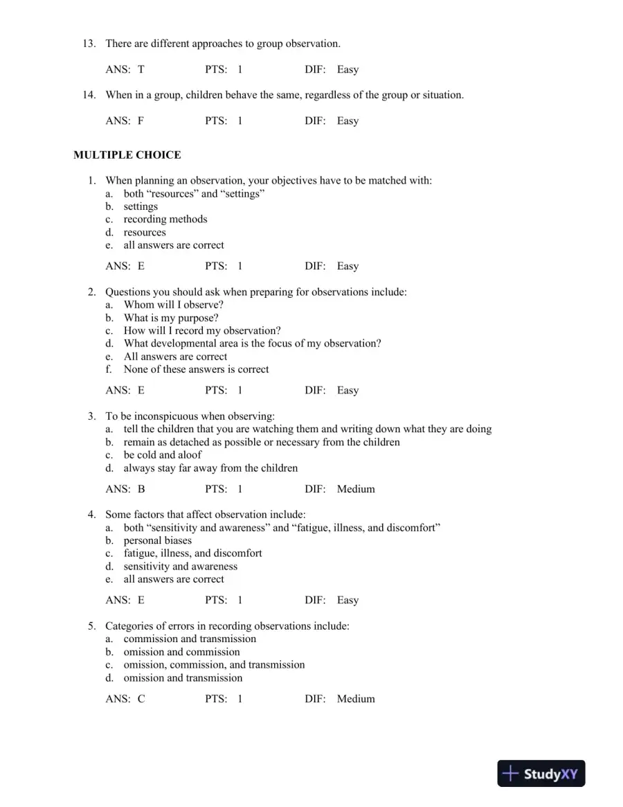 Seeing Young Children: A Guide to Observing and Recording Behavior 6th Edition Test Bank, page 11