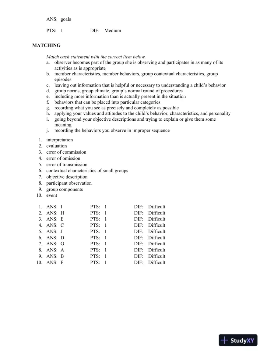 Seeing Young Children: A Guide to Observing and Recording Behavior 6th Edition Test Bank, page 14