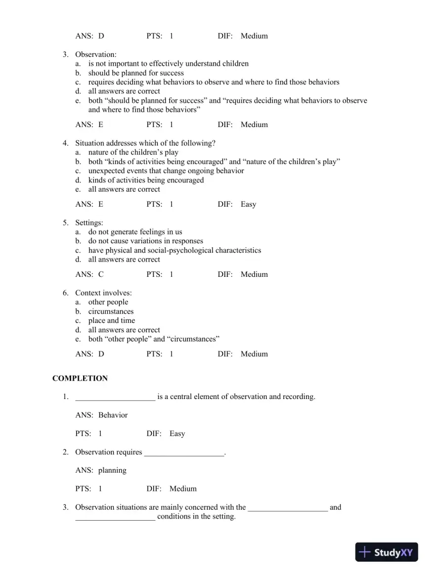 Seeing Young Children: A Guide to Observing and Recording Behavior 6th Edition Test Bank, page 16