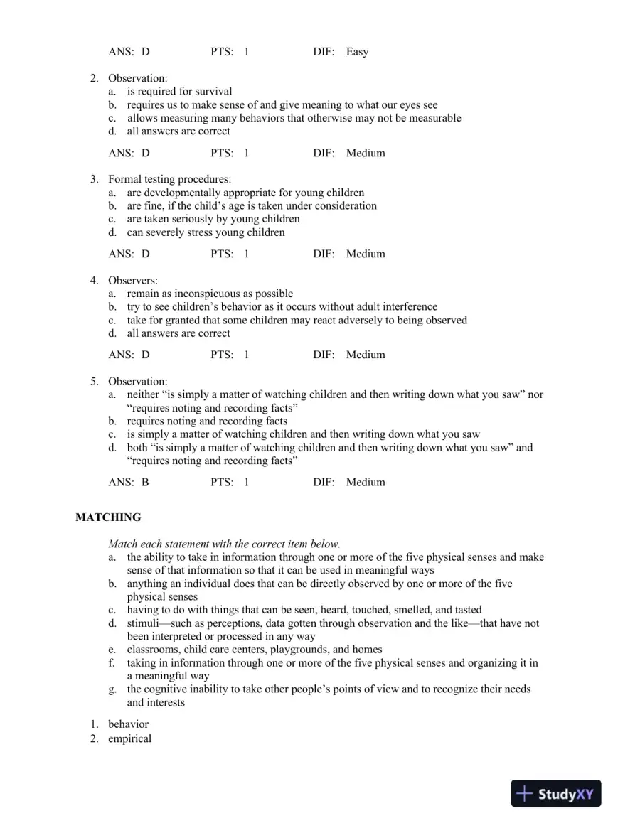 Seeing Young Children: A Guide to Observing and Recording Behavior 6th Edition Test Bank, page 3