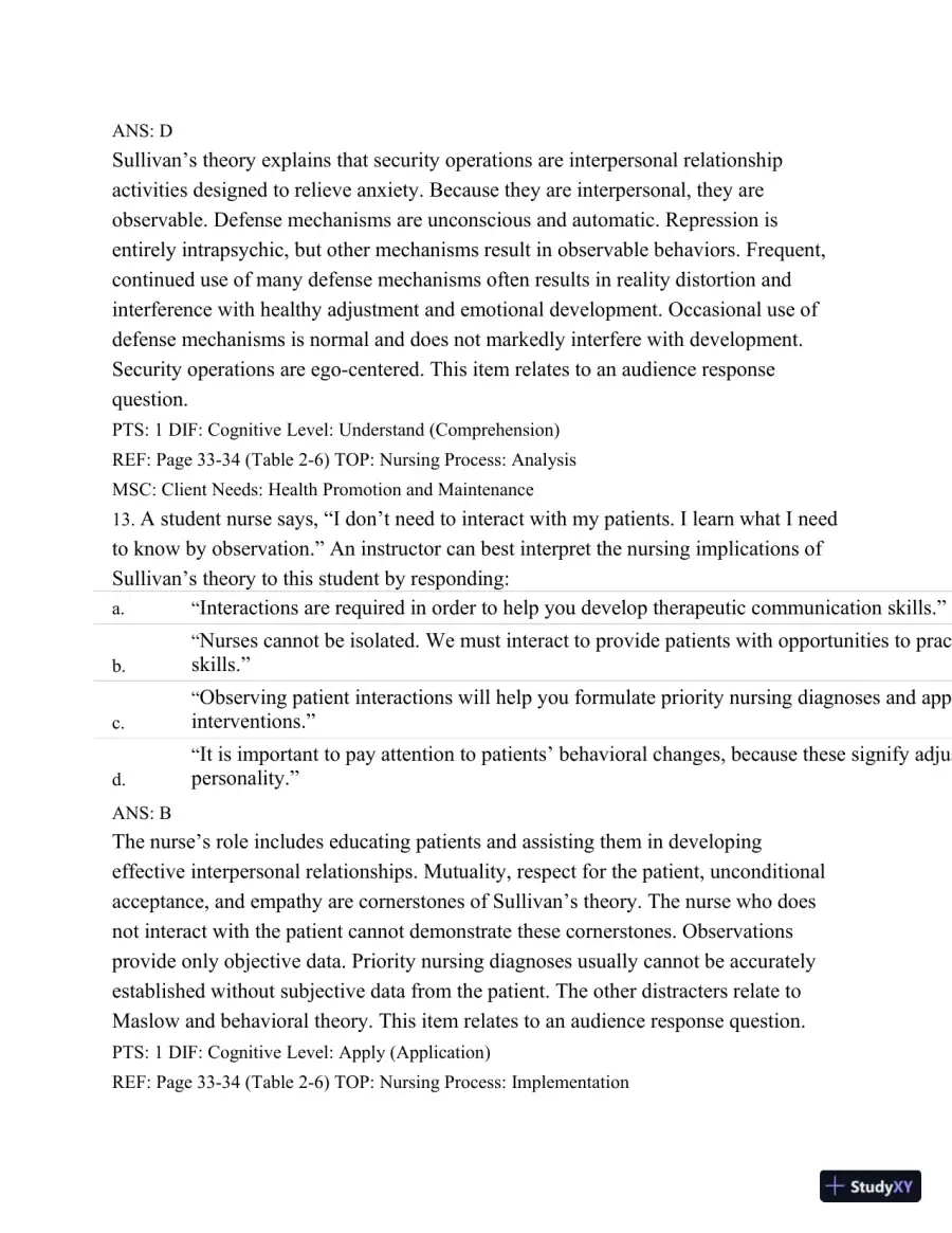 Test Bank For Varcarolis' Foundations Of Psychiatric Mental Health Nursing: A Clinical Approach, 7th Edition, page 19