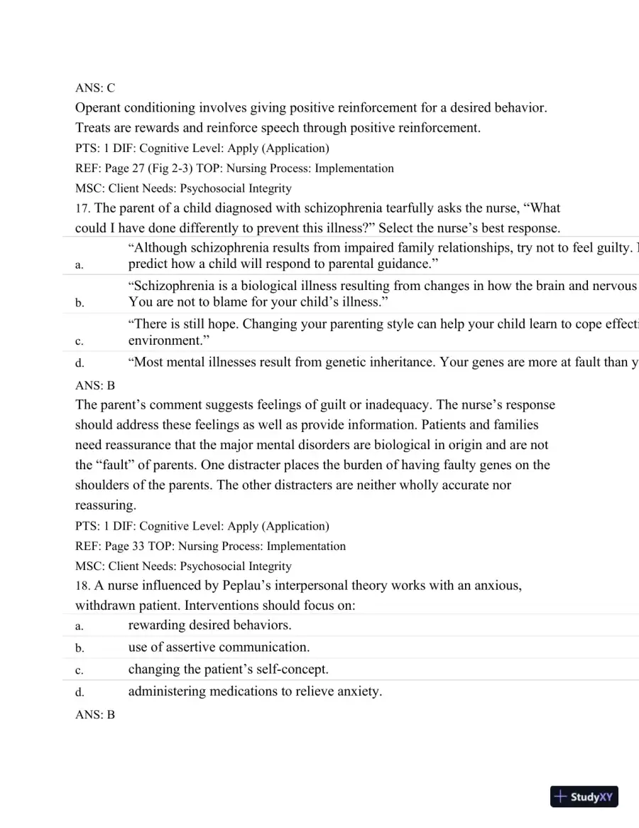 Test Bank For Varcarolis' Foundations Of Psychiatric Mental Health Nursing: A Clinical Approach, 7th Edition, page 21
