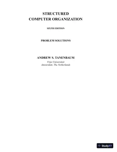 Solution Manual For Structured Computer Organization, 6th Edition - Page 1 preview image